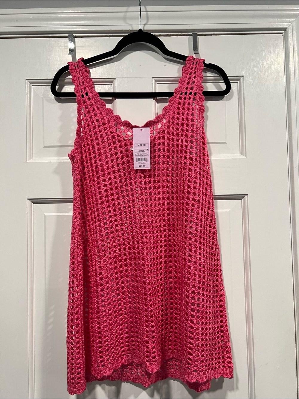 NWT Wild Fable Pink Open-Knit Crochet Swimsuit Cover-Up Mini Dress – Size Medium